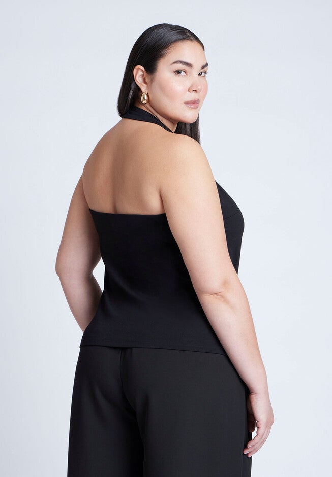 Asym Halter With Hardware Detail, BLACK ONYX, on-hover image number null