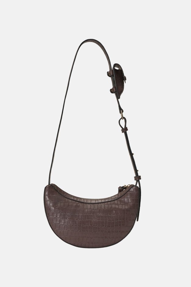 Rookie Croco Crossbody Medium, DEEP BROWN, alternate image number 2
