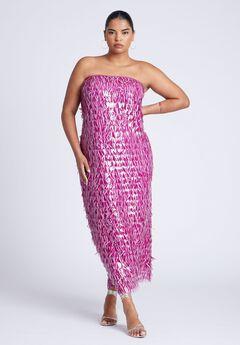 Strapless Paillette Dress