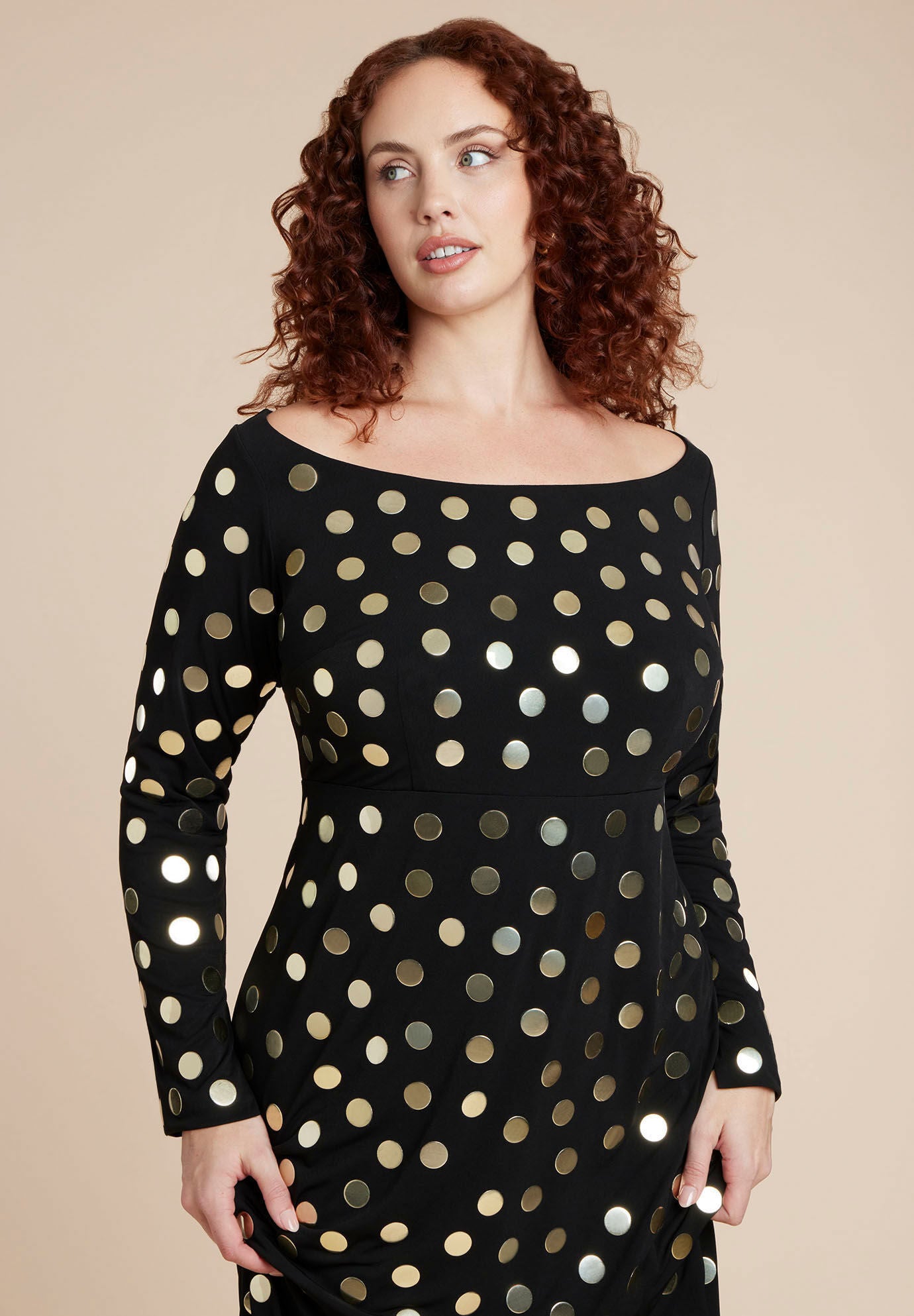  Studded Maxi Dress, BLACK ONYX, alternate image number 4