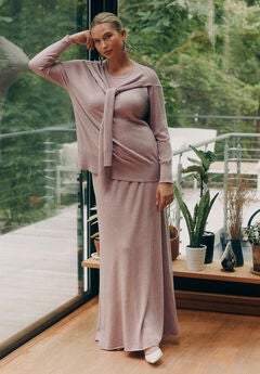 Flared Sweater Maxi Skirt