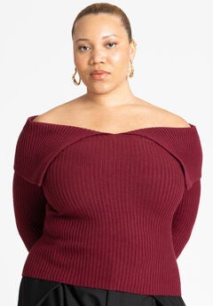 Ribbed Off The Shoulder Sweater
