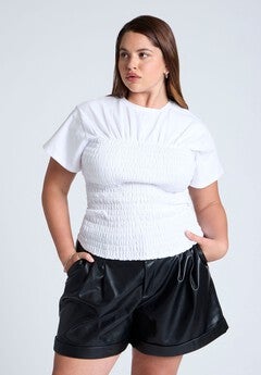 Short Sleeve Smocked Tee