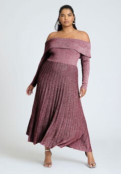 Lurex Off Shoulder Dress