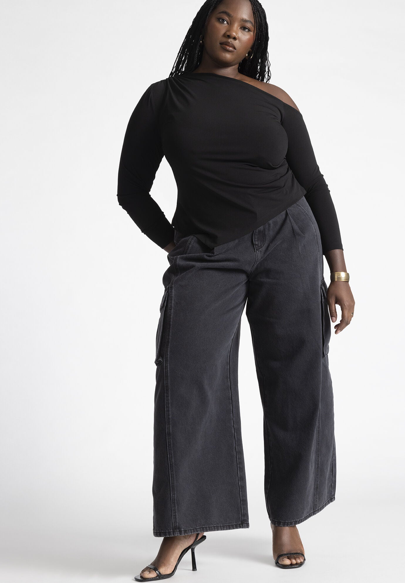 Wide Leg Cargo Jean, , alternate image number 3