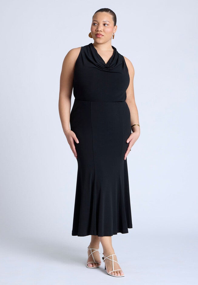 Trumpet Jersey Skirt, BLACK ONYX, hi-res image number null