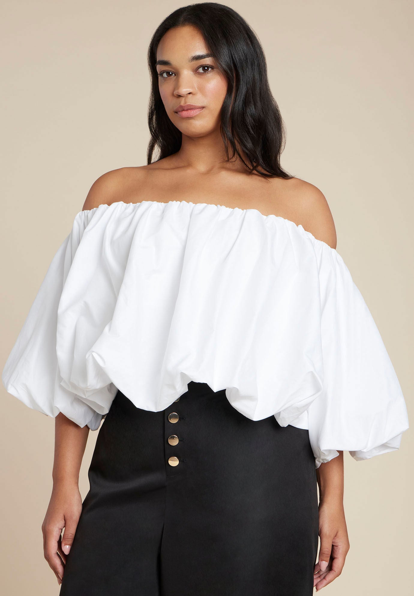 Plus Size Balloon Sleeves Top | Dia & Co