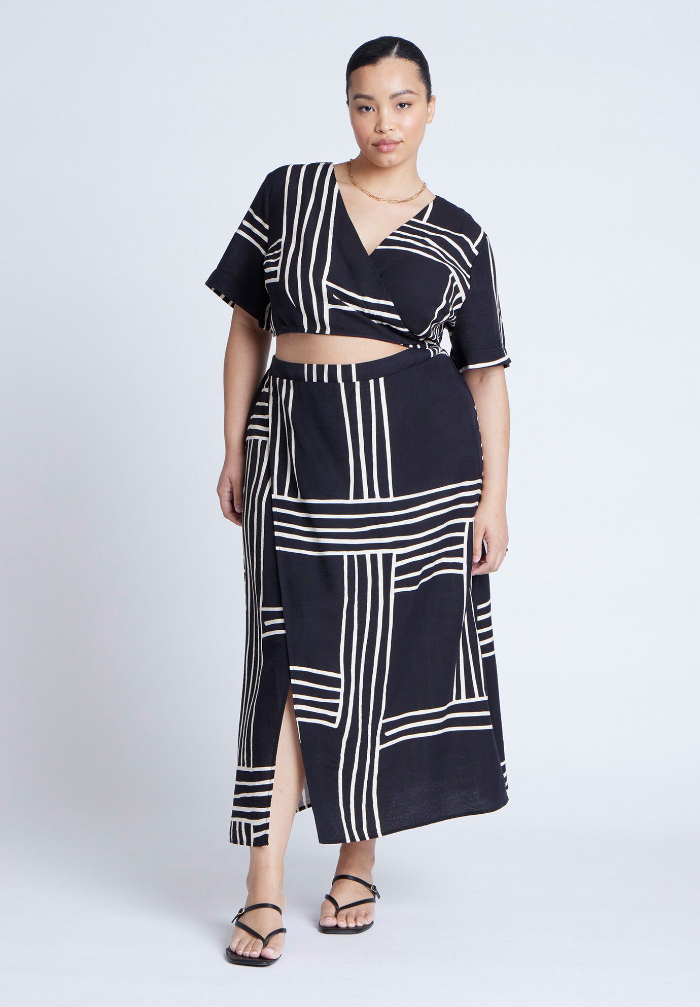 Wrapover Printed Skirt