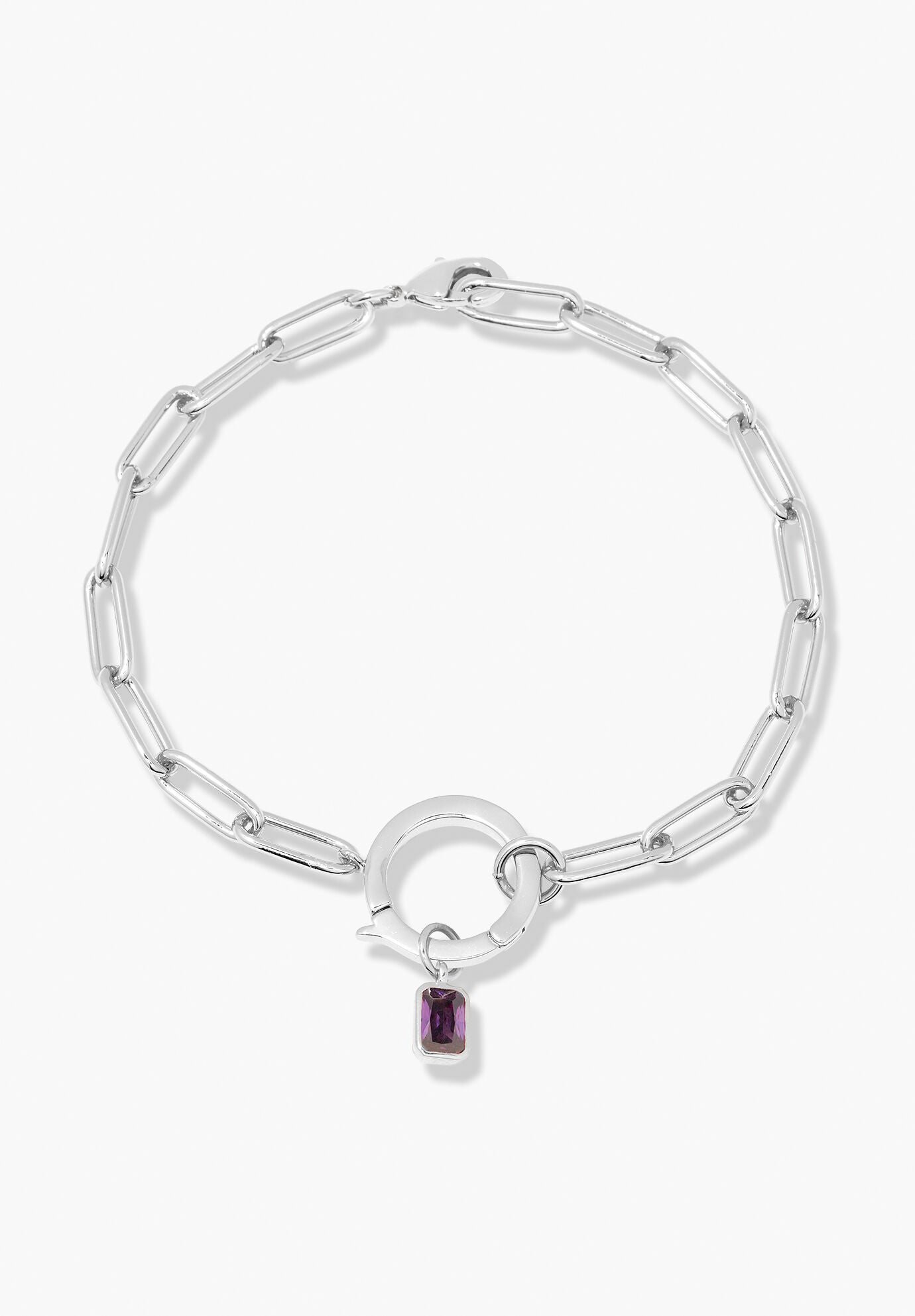 Colette Silver Birthstone Bracelet, FEBRUARY, hi-res image number 0