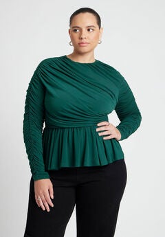 Shirred Peplum Top