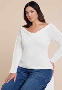 Extended Cable Detail Sweater