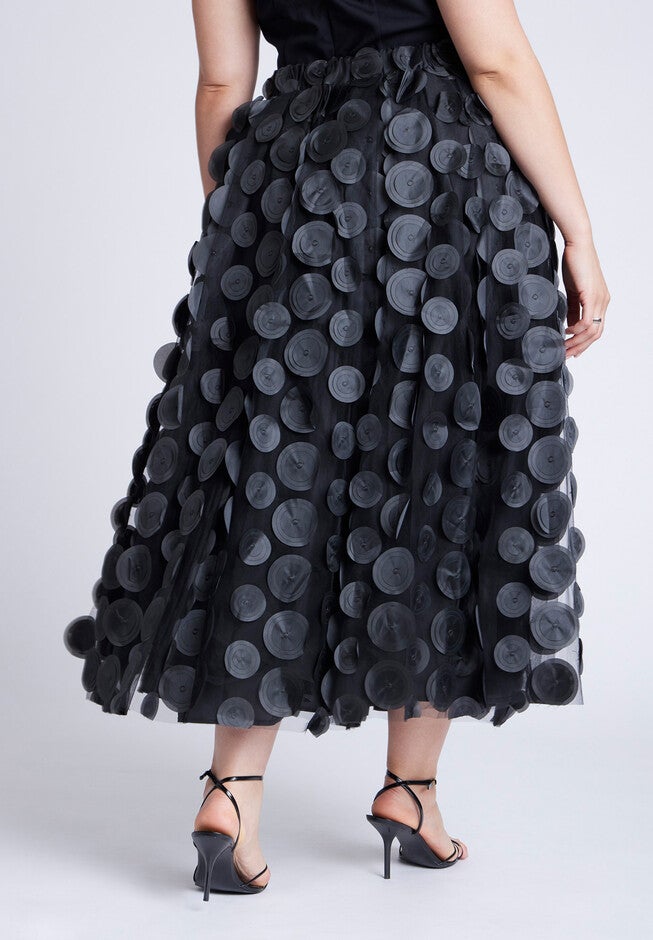 Dimensional Dot Full Skirt, BLACK ONYX, alternate image number null