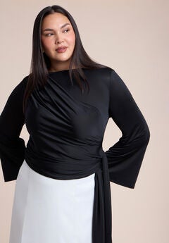 Draped Tie-Waist Top
