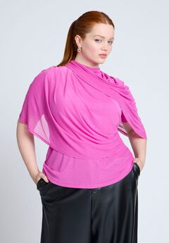 Sheer Wrap Drape Blouse