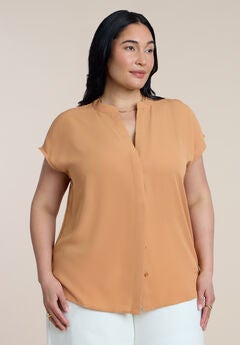 Notch Collar Blouse