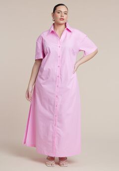 Short Sleeve Maxi Shirt Dress