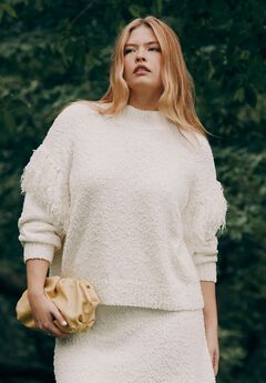 Shoulder Fringe Detail Sweater