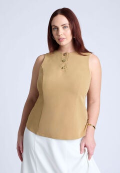 Button Detail Sleeveless Top