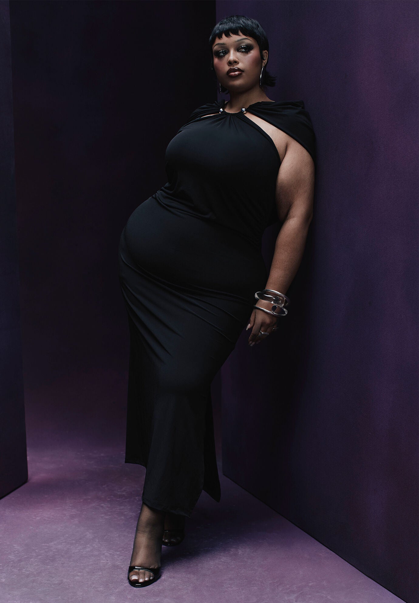 Capelet Dress, BLACK ONYX, alternate image number 4