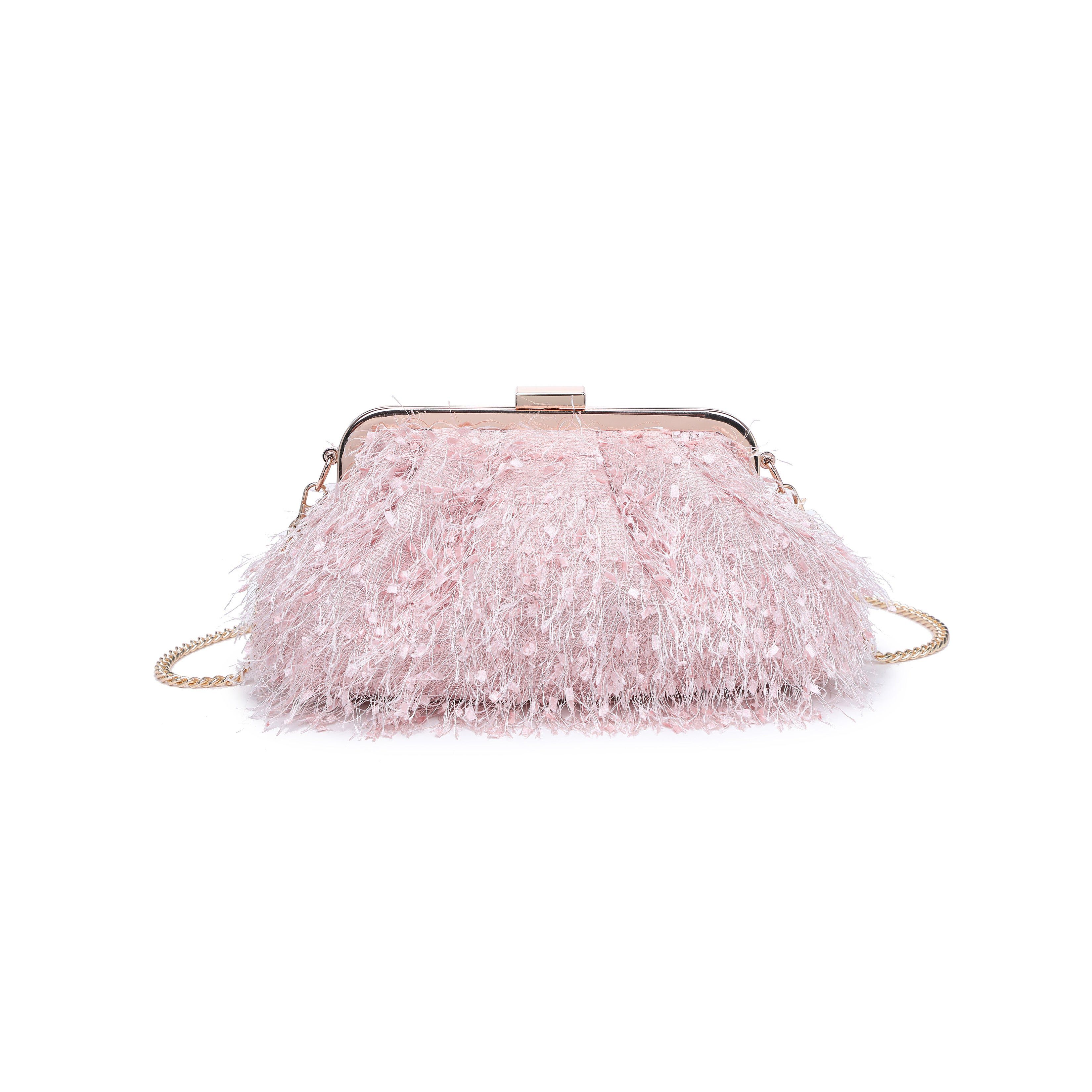 Feathered Clutch, ANTIQUE PINK, hi-res image number 0
