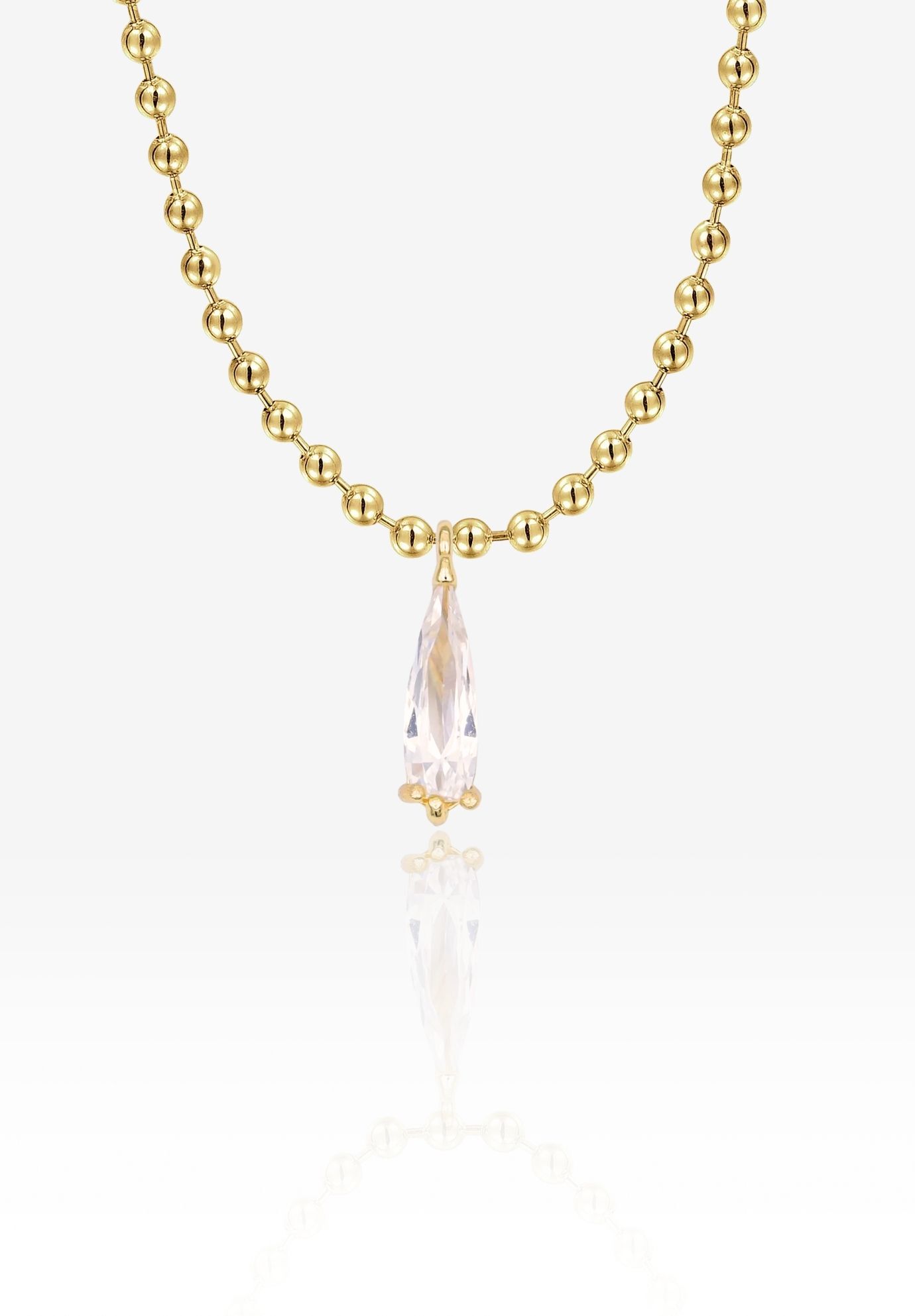 CZ Drop Necklace, GOLD, hi-res image number 0