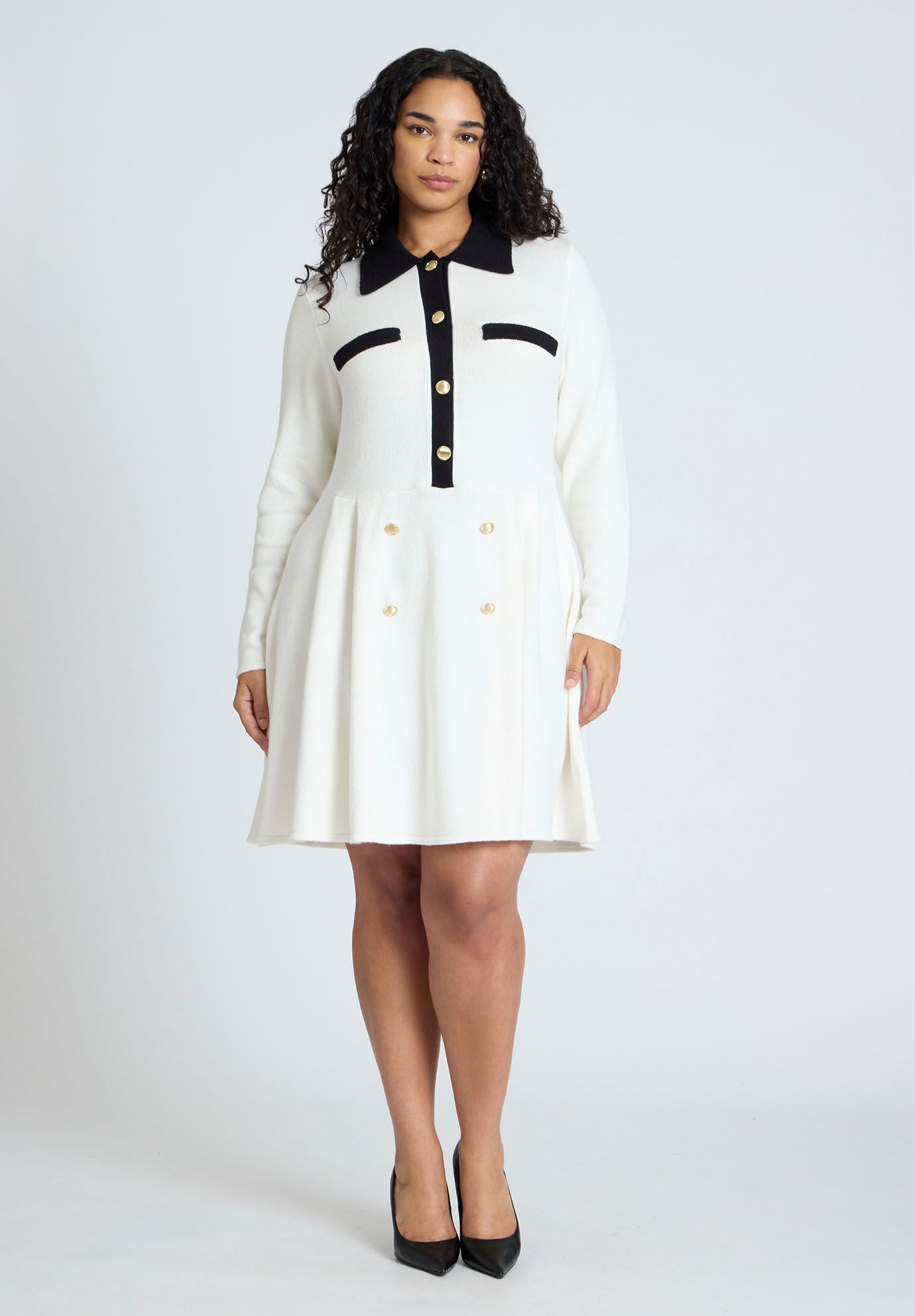 Shirred Bodice Midi Dress | Dia & Co