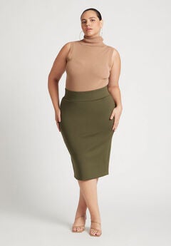 Plus Size Green Skirt