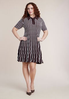 Wavy Stripe Sweater Mini Dress