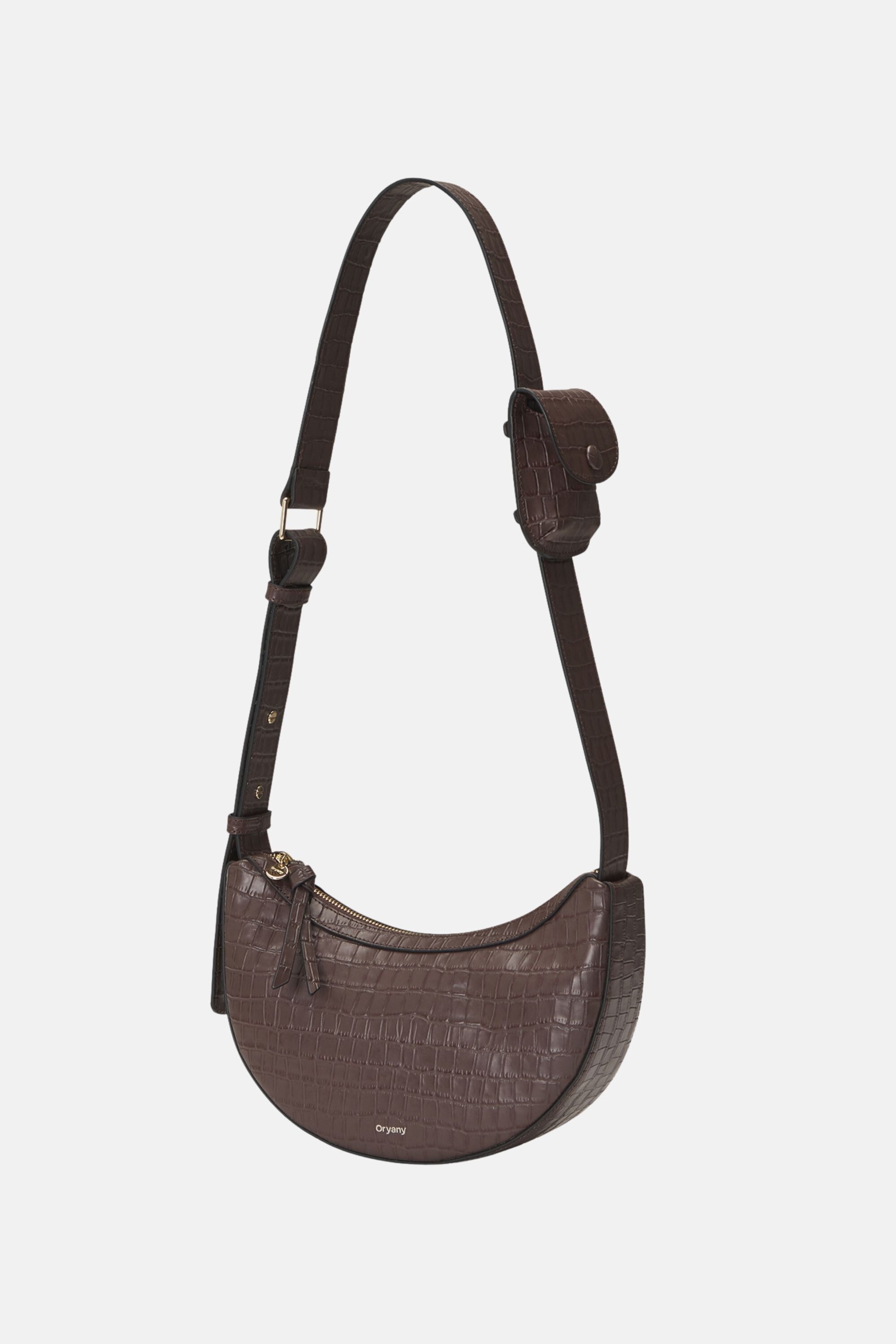 Rookie Croco Crossbody Medium- Cream, DEEP BROWN, alternate image number 4