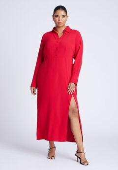 Collared Maxi Shirt Dress