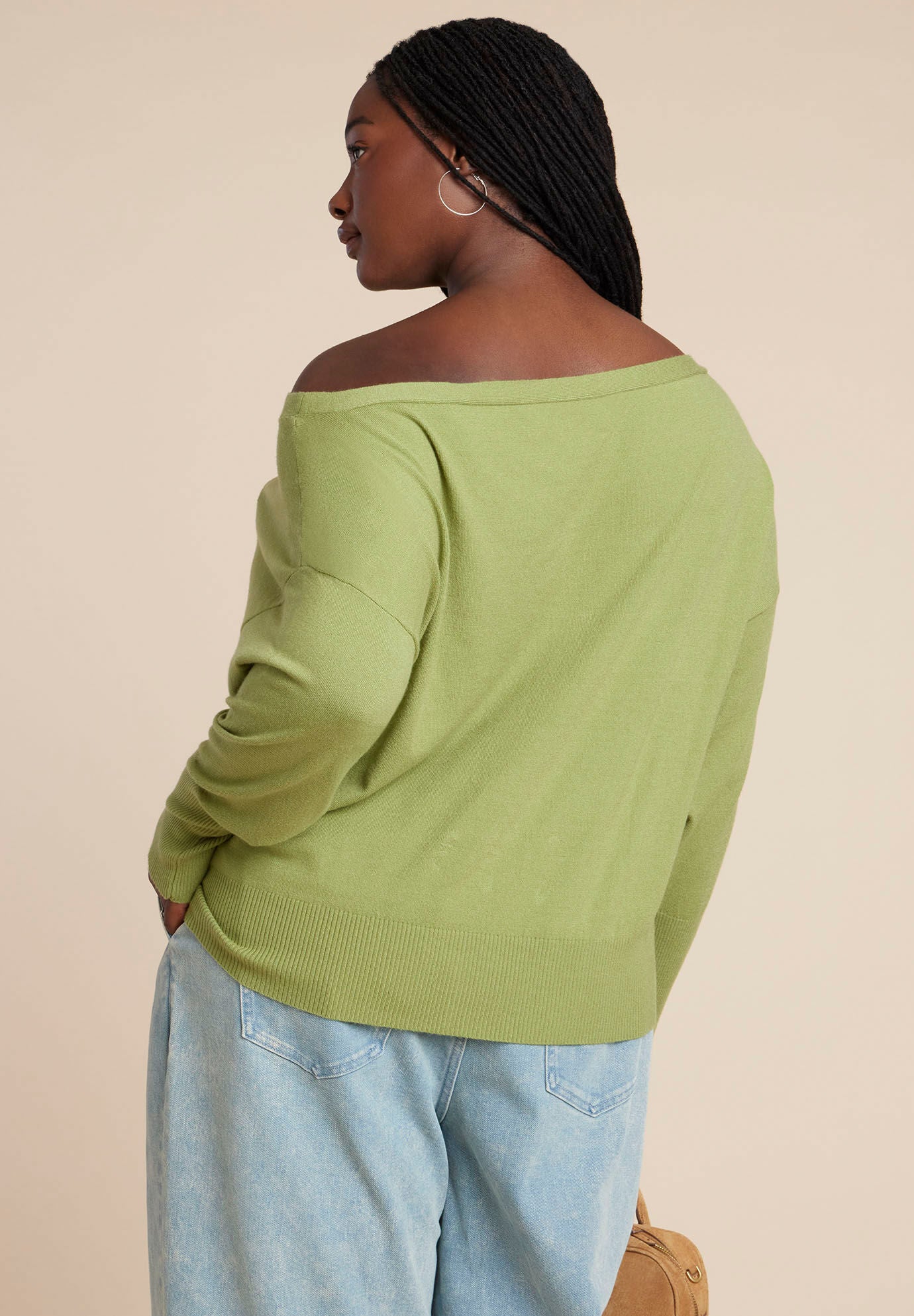 Slouchy Sweater, CHARTREUSE, alternate image number 2