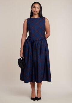 Plus Size Flare Midi Skirt