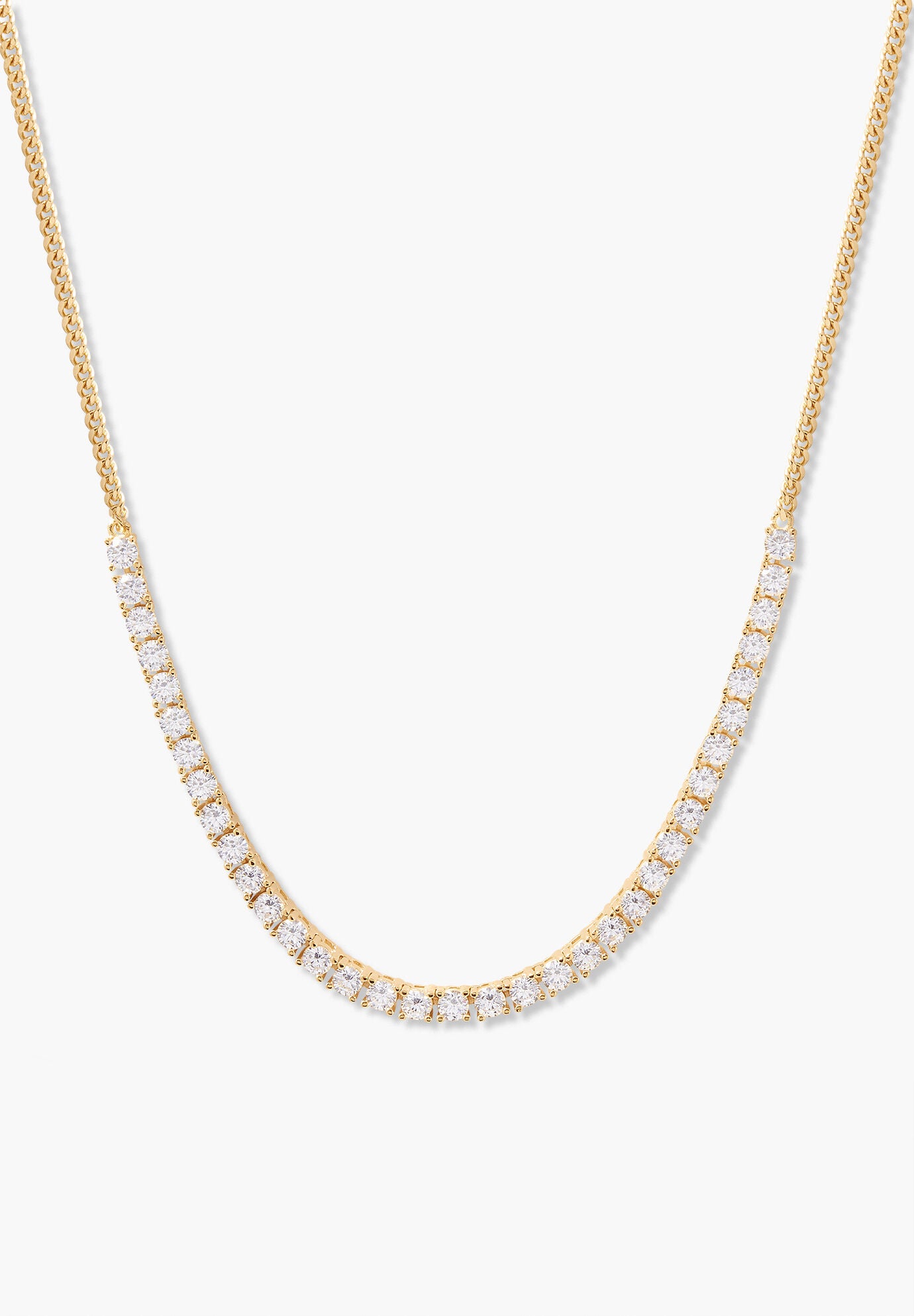Isabella Gold Vermeil Tennis Necklace, GOLD, hi-res image number 0