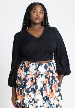 Puff Sleeve Crop Blouse