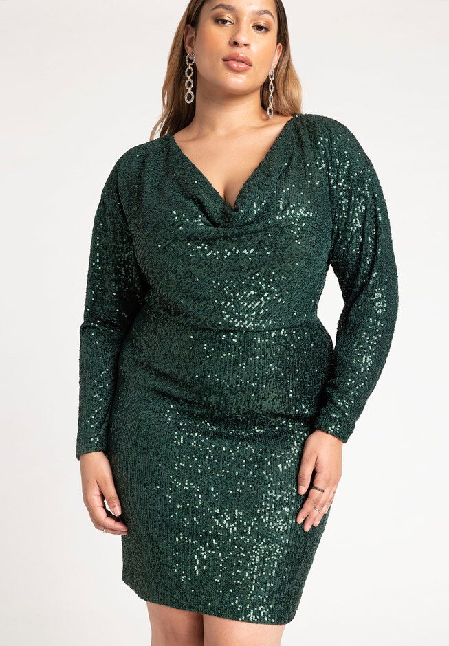 Mini Cowl Sequin Dress, , alternate image number null