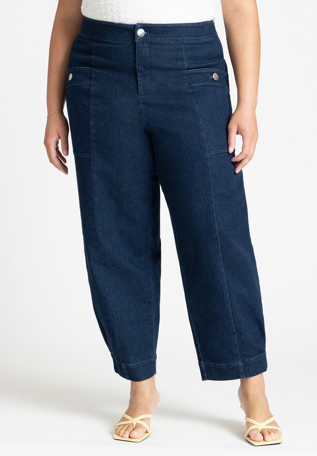 Patch Pocket Denim Trouser, DARK WASH DENIM, on-hover image number null