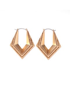 Angular Sparkle Hoop Earring