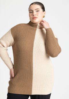 Mock Neck Colorblock Sweater