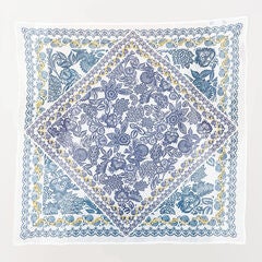Blue Botanical Square Bandana - Navy