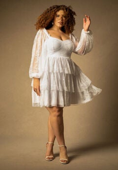 Bridal by ELOQUII Lace Tiered Dress