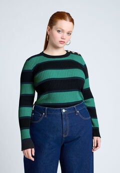 Plus Size Dark Green Sweater