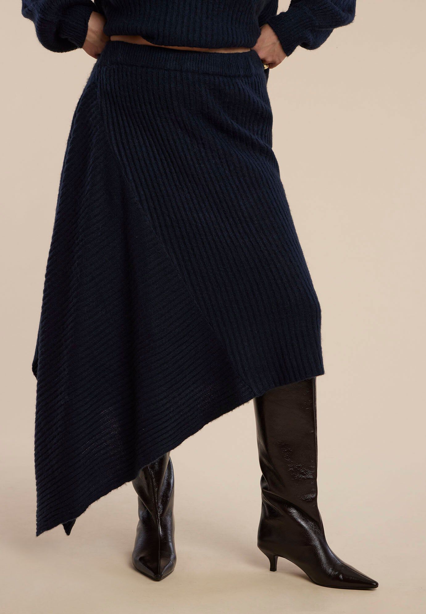 Asym Draped Sweater Skirt