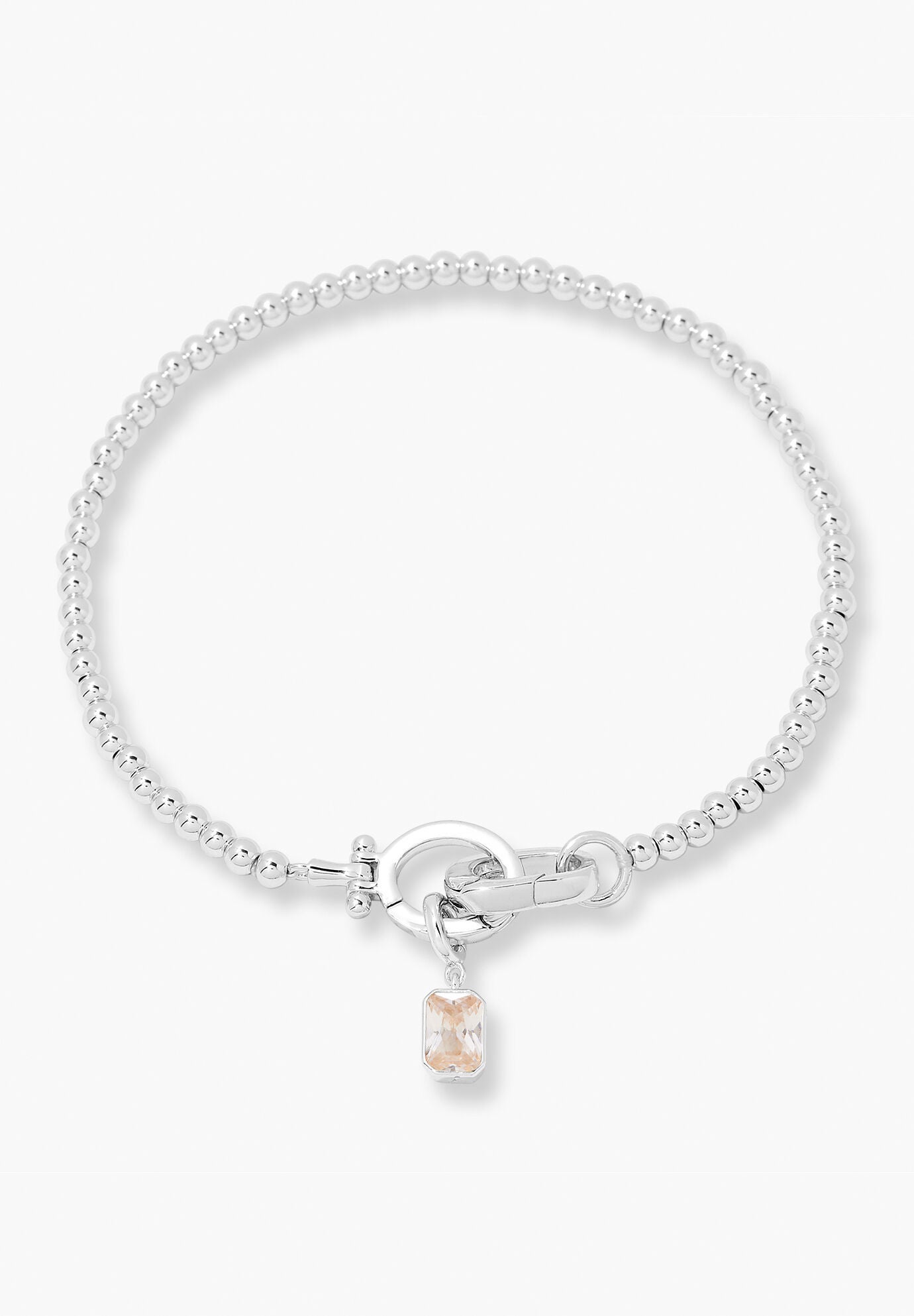 Mackenzie Silver Birthstone Bracelet, APRIL, hi-res image number 0