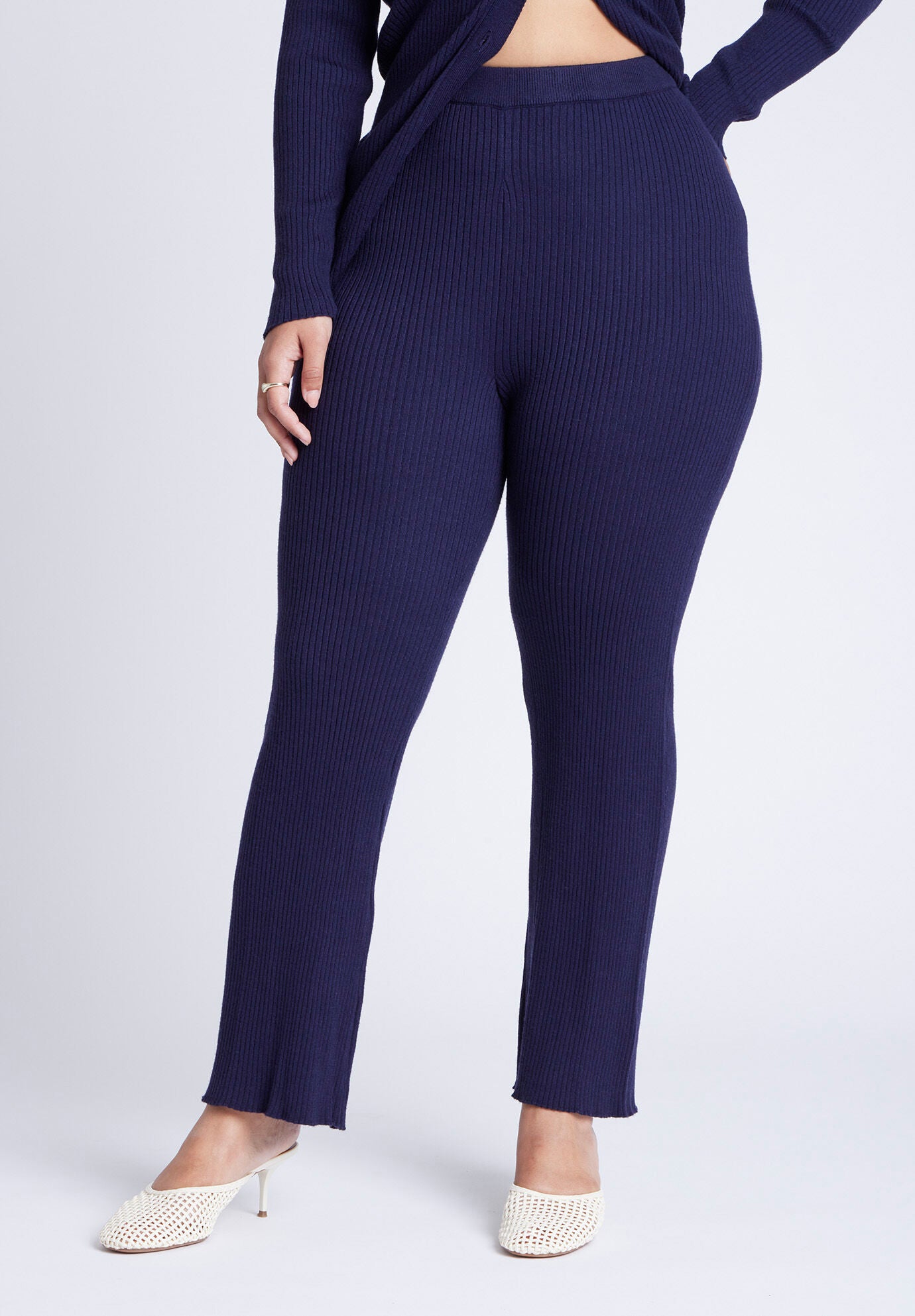  Ribbed Sweater Pull On Pant