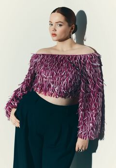 Fringe Sequin Off The Shoulder Top