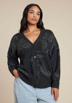 Intarsia Long Cardigan