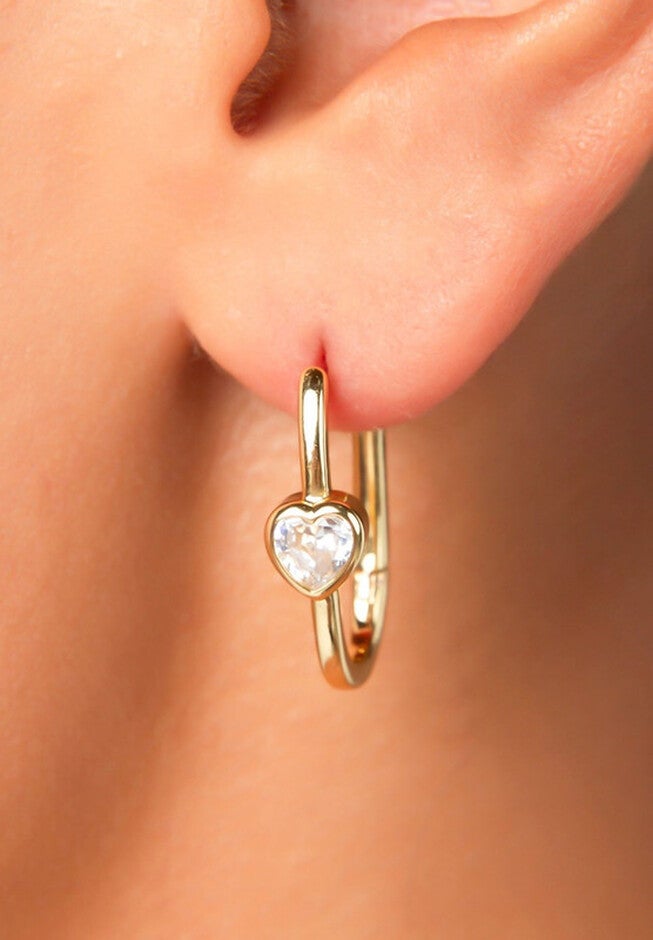 Heart U-Hoops, GOLD, alternate image number 1