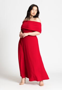 Plus Size Red Maxi Dress