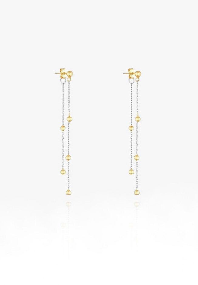 Layla Two Tone Earrings, SILVER, hi-res image number 0