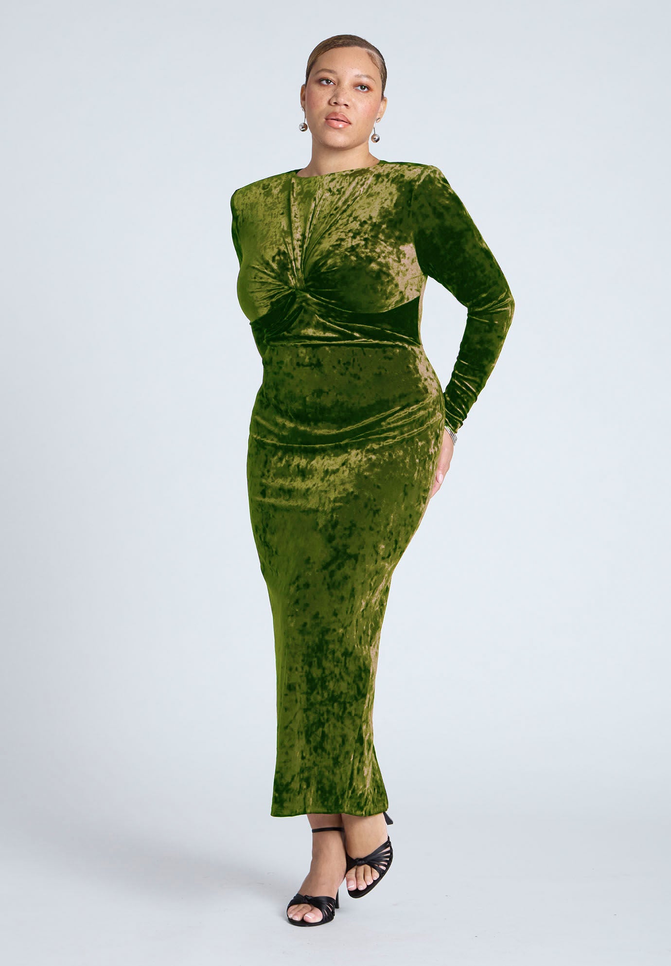 Twist Bodice Velvet Maxi Dress, CARDAMOM SEED, hi-res image number 0